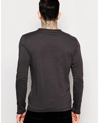 T-shirt à manche longue gris foncé Sisley