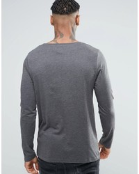 T-shirt à manche longue gris foncé Asos