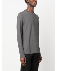 T-shirt à manche longue gris foncé Zanone