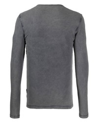 T-shirt à manche longue gris foncé Diesel