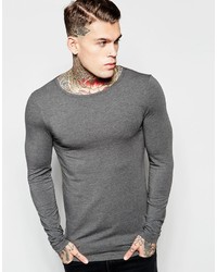 T-shirt à manche longue gris Asos