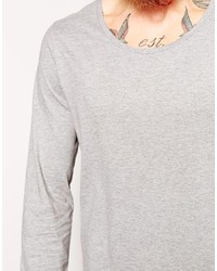 T-shirt à manche longue gris Asos