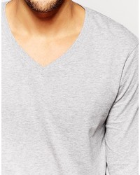 T-shirt à manche longue gris Asos