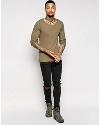 T-shirt à manche longue gris Asos