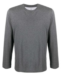T-shirt à manche longue gris Brunello Cucinelli