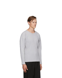 T-shirt à manche longue gris Homme Plissé Issey Miyake