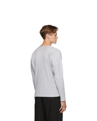 T-shirt à manche longue gris Homme Plissé Issey Miyake