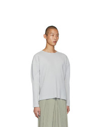 T-shirt à manche longue gris Homme Plissé Issey Miyake