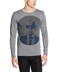 T-shirt à manche longue gris Karl Lagerfeld
