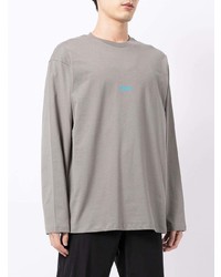 T-shirt à manche longue gris MSGM