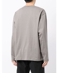 T-shirt à manche longue gris MSGM