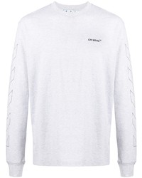 T-shirt à manche longue gris Off-White