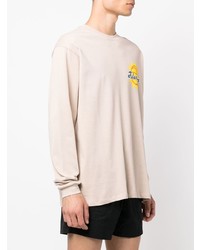 T-shirt à manche longue imprimé beige Just Don