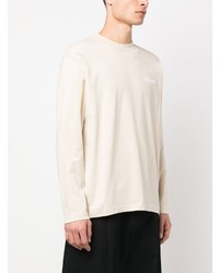 T-shirt à manche longue imprimé beige Jacquemus