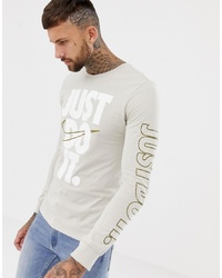 T-shirt à manche longue imprimé beige Nike