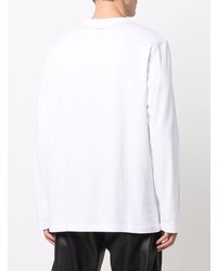 T-shirt à manche longue imprimé blanc et bleu marine Oamc
