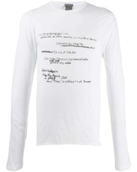 T-shirt à manche longue imprimé blanc et noir Ann Demeulemeester