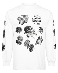 T-shirt à manche longue imprimé blanc et noir Anti Social Social Club