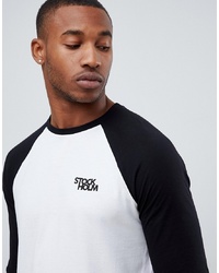 T-shirt à manche longue imprimé blanc et noir ASOS DESIGN