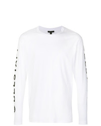 T-shirt à manche longue imprimé blanc et noir Belstaff