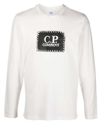 T-shirt à manche longue imprimé blanc et noir C.P. Company