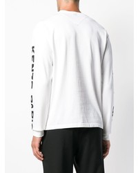 T-shirt à manche longue imprimé blanc et noir Kenzo