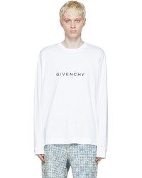 T-shirt à manche longue imprimé blanc et noir Givenchy