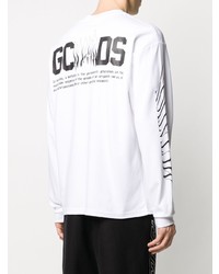 T-shirt à manche longue imprimé blanc et noir Gcds