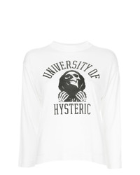 T-shirt à manche longue imprimé blanc et noir Hysteric Glamour