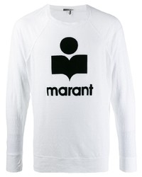 T-shirt à manche longue imprimé blanc et noir Isabel Marant