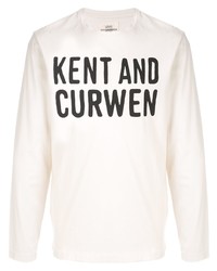T-shirt à manche longue imprimé blanc et noir Kent & Curwen