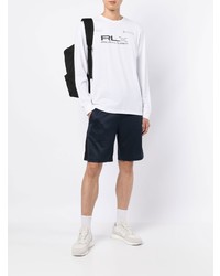 T-shirt à manche longue imprimé blanc et noir Polo Ralph Lauren