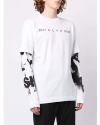 T-shirt à manche longue imprimé blanc et noir 1017 Alyx 9Sm