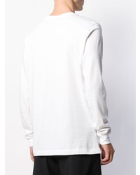 T-shirt à manche longue imprimé blanc et noir Nike