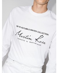 T-shirt à manche longue imprimé blanc et noir Martine Rose