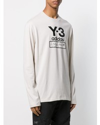 T-shirt à manche longue imprimé blanc et noir Y-3