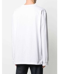 T-shirt à manche longue imprimé blanc et noir Lanvin