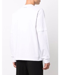 T-shirt à manche longue imprimé blanc et noir Sacai