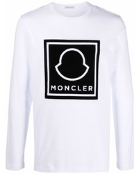 T-shirt à manche longue imprimé blanc et noir Moncler