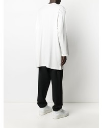 T-shirt à manche longue imprimé blanc et noir Yohji Yamamoto