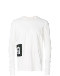 T-shirt à manche longue imprimé blanc et noir Rick Owens DRKSHDW