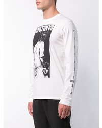 T-shirt à manche longue imprimé blanc et noir Yang Li