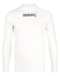 T-shirt à manche longue imprimé blanc et noir Sankuanz