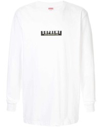 T-shirt à manche longue imprimé blanc et noir Supreme