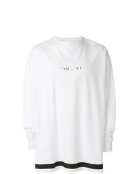 T-shirt à manche longue imprimé blanc et noir Unravel Project