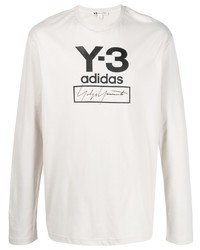 T-shirt à manche longue imprimé blanc et noir Y-3