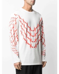 T-shirt à manche longue imprimé blanc et rouge Henrik Vibskov