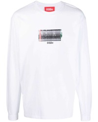 T-shirt à manche longue imprimé blanc 032c