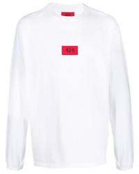 T-shirt à manche longue imprimé blanc 424
