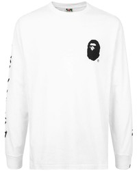 T-shirt à manche longue imprimé blanc A Bathing Ape